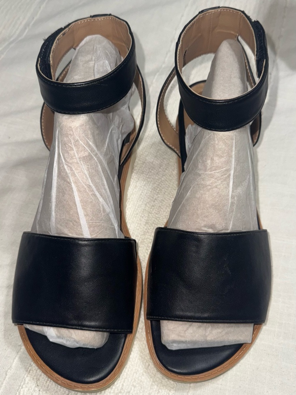 Giani Bernini Women's Black Ankle-Strap  Sandals - Classic Open Toe